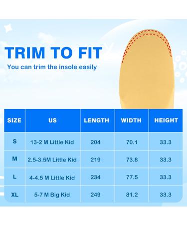 Kids Flat Feet Arch Support Insoles - Orthotic Inserts for Flat Feet & Plantar Fasciitis - Heel Pain Relief for Little Kids (Blue 2.5-3.5 M - Buy Online on GoSupps.com
