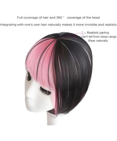 Bangs Hair Clip 3D French Bangs Wig with Natural and Seamless Forehead Invisible Pink Highlights Top Hair patch Air Bangs Bangs Clip in Hair(Color:1B/30HL) - Buy Online on GoSupps.com