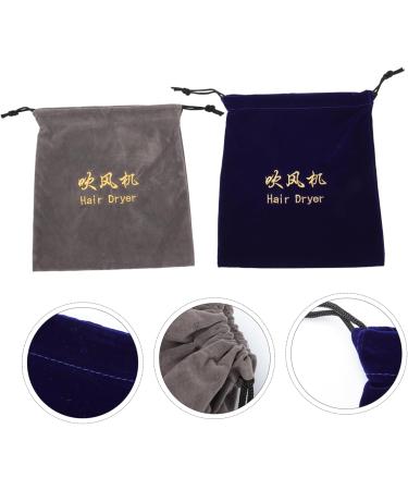 Baluue 2pcs Storage Bag Drawstring Pouch Blow Dryer for Curly Hair Make up Travel Bag Mini Flocking Cloth - Buy Online on GoSupps.com