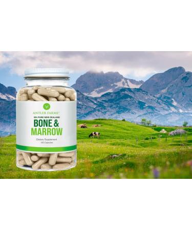 Antler Farms New Zealand Bone & Marrow 750mg - 100% Pure Grass Fed Cold Processed 180 Capsules for Healthy Fats Stem Cells & Collagen - Buy Online on GoSupps.com