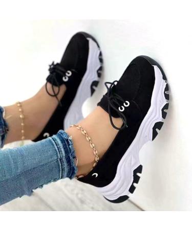 Tundperat 2023 Women's Orthopedic Walking Shoes Women Casual Walking Sneaker Orthopedic Arch Diabetes Support (Black 9.5) Black 9.5