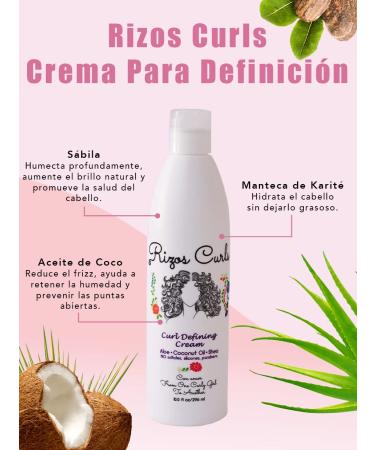 Rizos Curls Curl Defining Cream | For Defined, Bouncy, Shiny Curls | Frizz-Free, Voluminous Hair | With Aloe Vera, Shea Butter & Coconut Oil - Buy Online on GoSupps.com