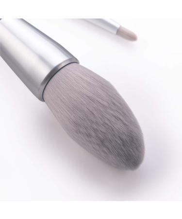 Premium 8PCS Eyebrow & Eyeshadow Makeup Set - Silver Wooden Brushes for Flawless Foundation Application | Shop Internationally - Buy Online on GoSupps.com