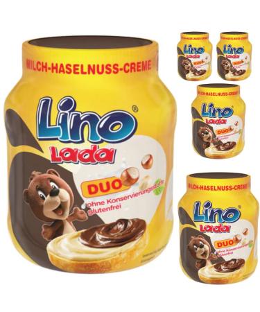 Pufai Lino Lada Duo Milk and Hazelnut Spreads 350g (Pack of 5)