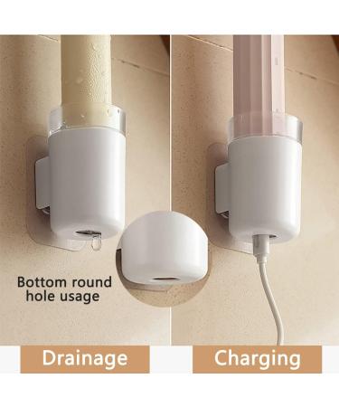Self-Adhesive Toothbrush Holder Set - 2 Multifunctional White Plastic Holders for Electric Toothbrush Razor & More | No Drilling Required - Buy Online on GoSupps.com