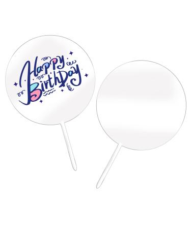 15PCS 5 Inch Round Acrylic Cupcake Toppers Clear Blank Circle DIY Cake Topper for Birthday Festival Party Baby Shower Wedding Party Cake Decoration 15pcs Round