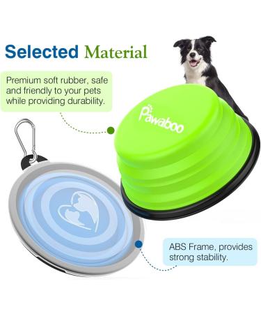 Buy Pawaboo Foldable Dog Bowl - Set of 2 1000ml Travel Bowls for Dogs | Eco-Friendly & Portable Dog Water Bowls - Buy Online on GoSupps.com