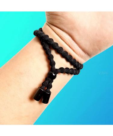 Milawer Afro-Horchwanz Bands - 4 Pcs Adjustable Hair Ties for Curly & Frizzy Hair - Black Puff Ponytail Holders for Women - Buy Online on GoSupps.com