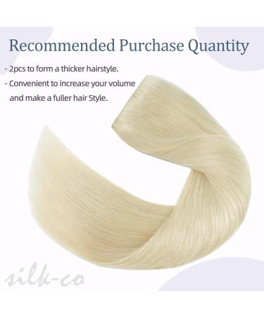 Thick Clip-In Hair Extensions - 100% Remy Real Hair 60cm 105g Platinum Blonde (#60) - Soft & Natural - Buy Online on GoSupps.com