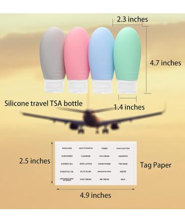 Bwren 3.4 oz Travel Bottles - TSA Approved Silicone BPA Free (Pack of 4) - Refillable Cosmetic Containers for Toiletries and Makeup - 100ml - Buy Online on GoSupps.com