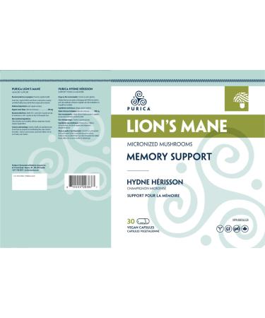 PURICA Organic Lion's Mane Mushroom Supplement - Brain Health Supplement for Memory & Focus 100% Natural Lions Mane Capsules Vegan 30 Count 30 count (Pack of 1) - Buy Online on GoSupps.com