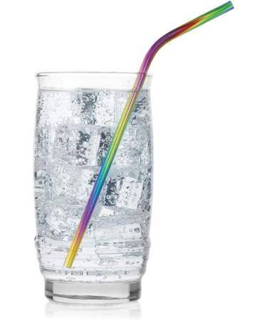 Reusable Rainbow Stainless Steel Straws Set - 4 Eco-Friendly Drinking Straws with Cleaning Brush - Buy Online on GoSupps.com