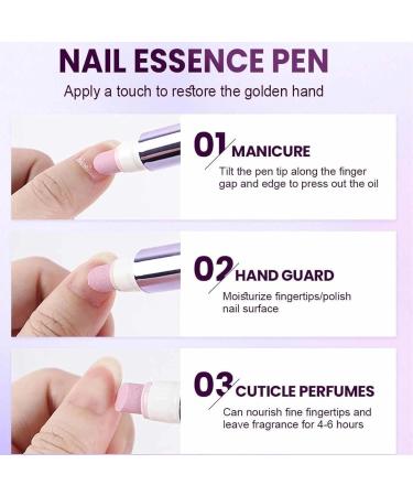 2pcs 3-in-1 Nail Care Pen Cuticle Pusher Nail Oil Pen with Ceramic Tip for Hangnails Cuticle Oil Pens for Nails Dry & Damaged Nails Repair Kit Moisturize Strengthen Brighten Care - Buy Online on GoSupps.com
