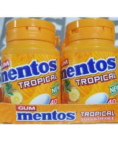 Mentos Sugar Free Chewing Gum Pure Fresh Tropical Bottle 40 Gum Pieces Per Bottle (Pack Of 8) + Complimentary Shopping List - Buy Online on GoSupps.com