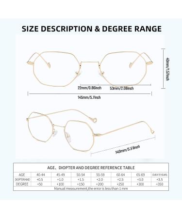 Duogege Fashionable Reading Glasses - Metal Frame for Men & Women - Gold 1.5 Diopters - Stylish & Comfortable - Buy Online on GoSupps.com