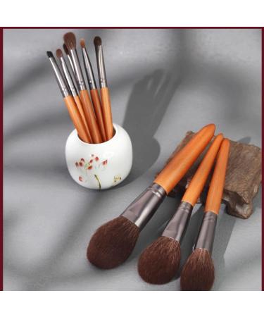 15-Piece Beech Yellow Rod Eye Shadow & Powder Blusher Set | Premium Wool Hair Brushes for Perfect Makeup - Buy Online on GoSupps.com