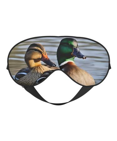 Sleep Mask Eye for Women Men Reusable Soft Blackout Eye Masks Covers for Night Better Sleep Travel Camping Road Trip Essentials Gifts for Him Her - Mallard Duck