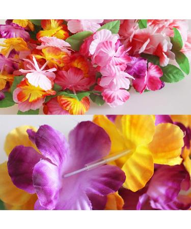 Hawaiian Leis Flower Headband Wristbands Set - Luau Tropical Hawaii Accessories for Women - Summer Beach Vacation Party Decoration - 24 Pack - Buy Online on GoSupps.com