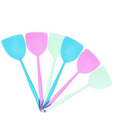 BAMFY Fly Swatter for Indoors 6 Pcs Manual Fly Swatters Plastic Fly Swat Set Heavy Duty with Long Handle Fly Swatters for Kitchen Home