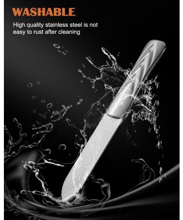 FVION 2 PCS Professional Metal Nail Files Set - Stainless Steel Double-Sided Nail File for Fingernails Toenails - Coarse and Fine Manicure Pedicure Tools - Buy Online on GoSupps.com