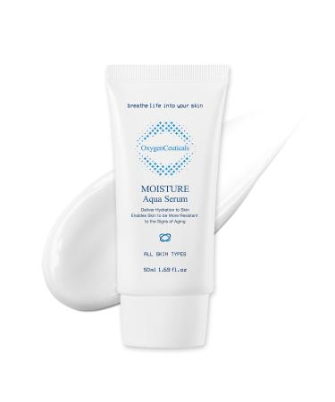 OxygenCeuticals Moisture Aqua Serum Deep Hydrating & Moisturizing Serum with Hyaluronic Acid & Jojoba Oil Non-Irritating Formula suitable for Dry Oily & Acne-Prone Skin. 1.69 fl.oz (50ml) 1.69 Fl Oz (Pack of 1)