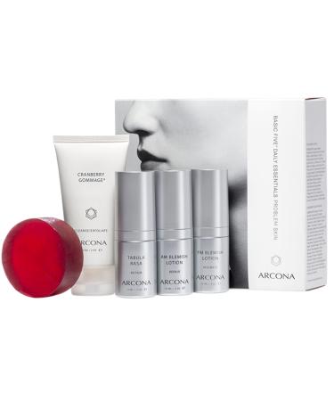 ARCONA Basic 5 Daily Essentials Problem Skin - Our 5 Piece Set Exclusively Designed for Blemish Hormonal + Blemish Prone Skin. Made In The USA