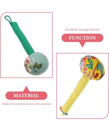 Minkissy Manual Hammer Massager Set | 2-Piece Body & Back Massage Hammer | Tai-Chi Ball & Long Hand Tool for Pain Relief | Ideal for Waist Neck Legs & Back - Buy Online on GoSupps.com