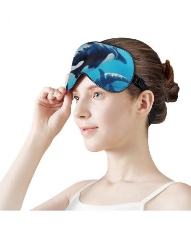 Sea Wildlife Killer Whales Sleep Mask - Cute Eye Shade & Adjustable Travel Eyemask for Comfortable Sleeping - Buy Online on GoSupps.com