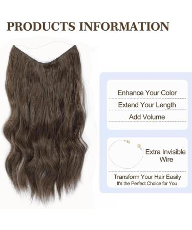 Fine Plus Halo Hair Extension Long Wavy Invisible Wire Hair Extensions with Transparent Adjustable Size 2 Clips Secret Hair Pieces for Women Daily Use-Natural Brown 20 Inch Natural Brown - Buy Online on GoSupps.com