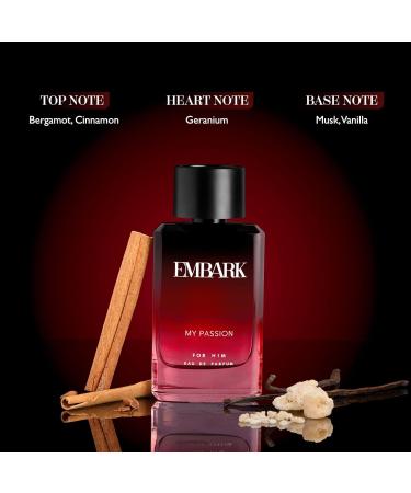 EMBARK My Passion For Him Liquid Perfume For Men - 100Ml | Premium Eau De Parfum | Musky And Citrus Fragrance - Buy Online on GoSupps.com