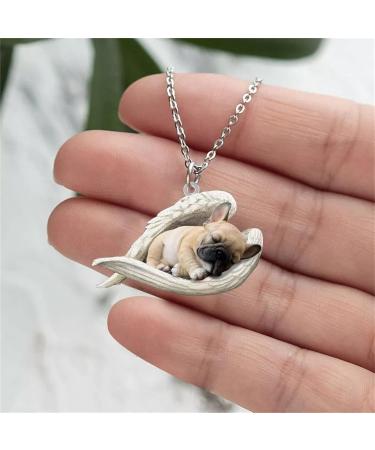 Frmuic Cute Sleeping Dog Necklace - Angel Themed Gifts for Animal Lovers & Young Girls - Buy Online on GoSupps.com