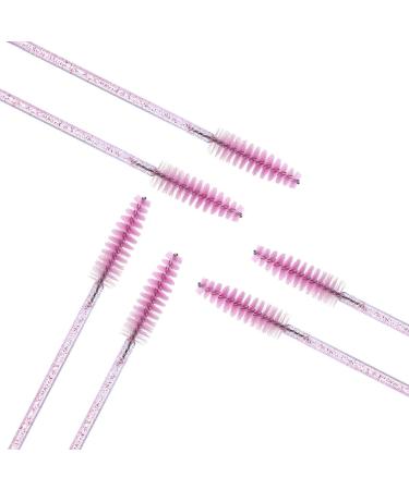 Elisel 100pcs Disposable Mascara Brushes with Container - Makeup Applicators for Eyelash Extensions and Eyebrow Brush - Crystal Pink - Buy Online on GoSupps.com