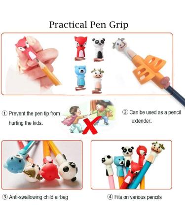 Baij Writing Aid for Children - 13-Piece Silicone Pencil Grips Set for Handwriting Correction | Multi-Colored Finger Grippers for Progressive Improvement - Buy Online on GoSupps.com