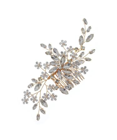 DOITOOL Flower Comb Side Hair Combs Hair Style Tools Hair Comb for Girls Evening Party Hair Comb Tiara Rhinestone Headpiece Rhinestones Hair Comb Bridal Hair Comb Proms Hair Comb