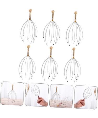 FRCOLOR 12-Piece Multifunctional Massage Device - Handheld Rubber Hair Washer & Scalp Massager Brush - Steel & Wood Design - Buy Online on GoSupps.com