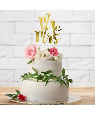 Schnooridoo Mr. & Mrs. Gold Cake Topper | Wedding & Birthday Cake Decoration | International Shipping - Buy Online on GoSupps.com