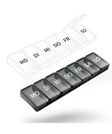 Tablet box 7 days OPRET Pill dose 7 days tablet box tablets weekly box pills box 7 days tablets to store ormanizer for medication black+white - Buy Online on GoSupps.com