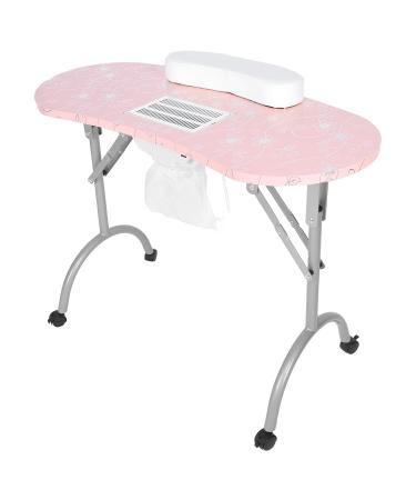 Folding Nail Table - Round Corner Manicure Station for Salons | International Shipping (220V European Standard) - Buy Online on GoSupps.com