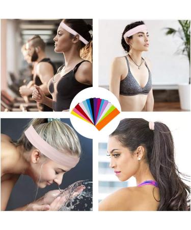 QUMENEY 14pcs Colorful Yoga Headbands - Elastic Sweatbands for Women & Girls | Sporty Fitness & Pilates Accessories - Buy Online on GoSupps.com