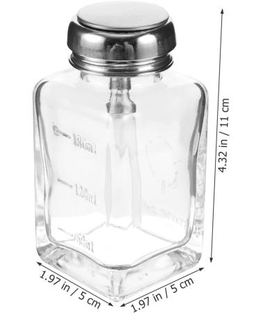 Beaupretty Clear Glass Push Down Dispenser Bottle for Nail Polish and Makeup Remover 180ML Empty One Touch Glass Pump Dispenser with Flip Top Cap - Buy Online on GoSupps.com