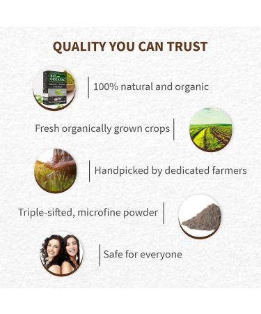 Indus Valley Bio Organic Natural Henna Hair Color Soft Black 100gm - 100% Gray Coverage | Long Lasting Dye | Vegan & Cruelty-Free - Buy Online on GoSupps.com