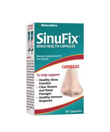NaturalCare SinuFix Capsules to Support Healthy Sinuses & Respiratory Functions No Colors Preservatives Fillers Gluten or Yeast 60 CT