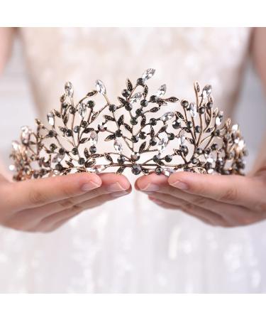 JWICOS Brithday Tiara Pageant Gifts Stage Productions Grad Crown Tiara (White and Black)
