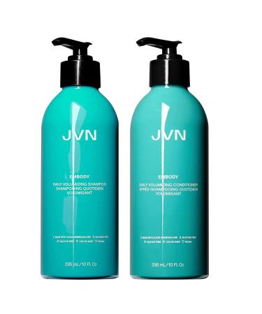 JVN Embody Volumizing Shampoo & Conditioner Bundle Clean Embody Collection All Hair Types Adds Fullness and Restores Shine Sulfate Free (10 Fl Oz) - Buy Online on GoSupps.com
