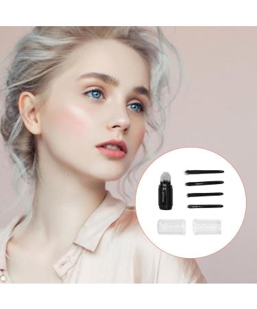 Travel Makeup Brushes | 5 In 1 Cute Makeup Brush Set - All In 1 Cute Retractable Professional Brushes Beauty Tool For Women & Girls Black - Buy Online on GoSupps.com