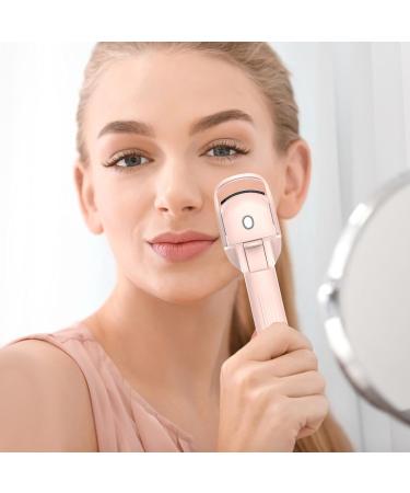 Eyelashes Curler - Portable Electric Lash Curling Tool - Rapid Heat-up Eye Lash Curler with Temperature Control 3 Modes Silicone Pad for Quick Natural Eye Lashes Pink - Buy Online on GoSupps.com