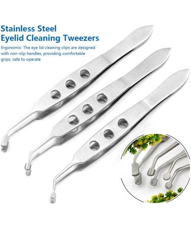 Dajidafu Stainless Steel Eyelid Precision Tweezers Eye Clogging Removal Cleaning Clamps Tools with Non-Slip Handle Personal Care Small Round Tip - Buy Online on GoSupps.com