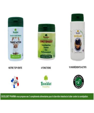 Constidigest - Laxatif Doux - Constipation & 30 comprim s Naturels & Transit Intestinal - Colon Foie Intestin & Ballonnements et gaz & Made in France by Exceldiet Pharma (3) - Buy Online on GoSupps.com