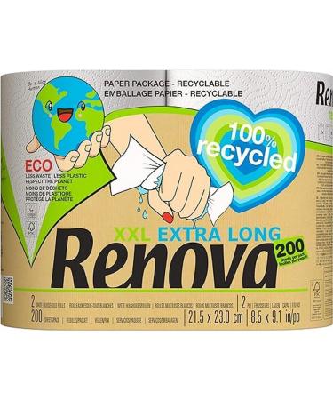Buy Renova RECYCLED XXL Paper Towels - 2 Large White Rolls | Eco-Friendly International Shipping Available - Buy Online on GoSupps.com