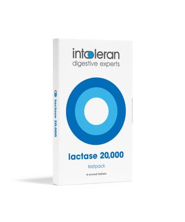 Intoleran Lactase 20 000 Digestive Enzymes Testpack - 6 Scored Tablets | Supplement for Lactose Intolerance | Lactase Enzyme That Helps Digest Dairy | Highest Dosed & Fast Acting | Pure & Vegan